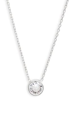SHYMI Mini Bezel Pendant Necklace in Silver/White/round Cut