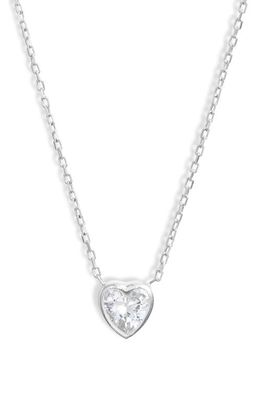 SHYMI Mini Heart Bezel Pendant Necklace in Silver/White/heart