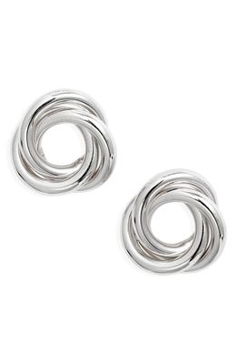 SHYMI Triple Twist Round Stud Earrings in Silver 