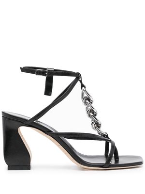 Si Rossi chain-detail leather 85mm sandals - Black