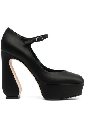 Si Rossi sculpted-heel Mary Jane pumps - Black