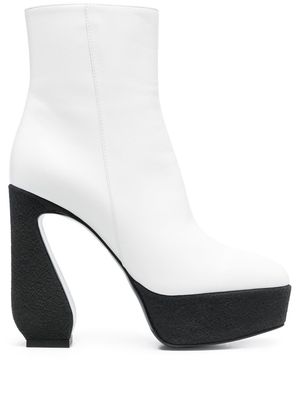 Si Rossi two-tone platform boots - White