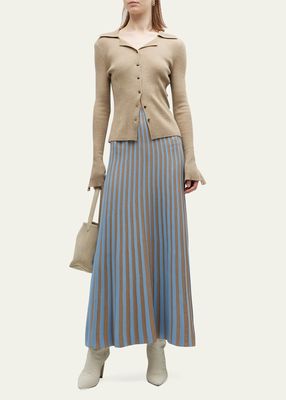Sia Cashmere Striped Maxi Skirt