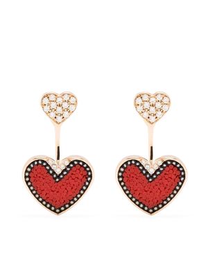 SICIS JEWELS heart-cut diamond drop earrings - Pink