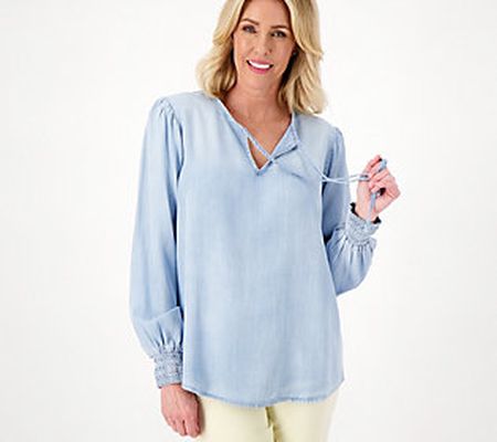 Side Stitch Pullover Blouse