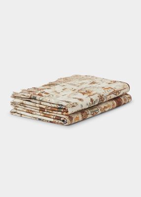 Sidney Map-Print Cashmere Throw