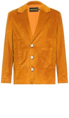 SIEDRES Corduroy Suit Jacket in Mustard