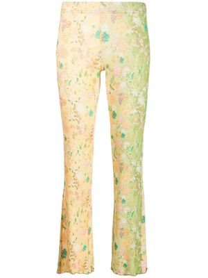 SIEDRES Dania floral-print flared trousers - Yellow