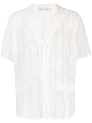 SIEDRES embroidered button-up shirt - White
