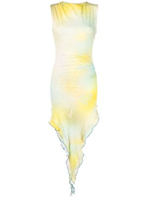 SIEDRES floral-print faded asymmetric dress - Yellow