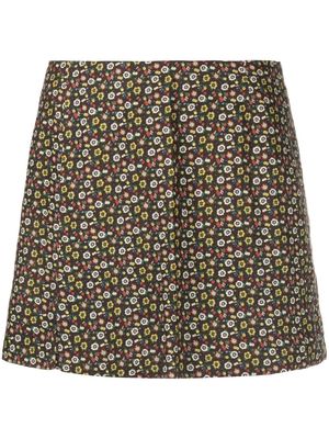 SIEDRES floral-print miniskirt - Brown