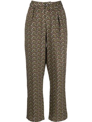 SIEDRES floral-print wide-leg trousers - Brown
