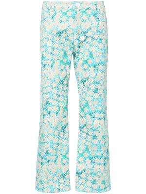 SIEDRES graphic-print mid-rise jeans - Blue