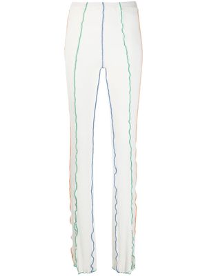 SIEDRES high-waisted knitted trousers - White
