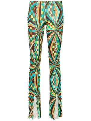 SIEDRES kaleidoscopic-print trousers - Brown