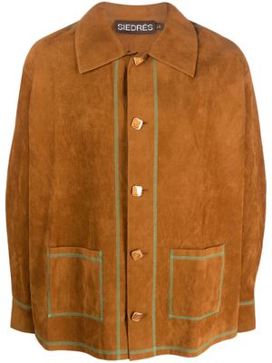 SIEDRES logo-embroidered shirt jacket - Brown