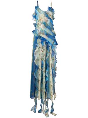 SIEDRES Mari printed ruffled dress - Blue