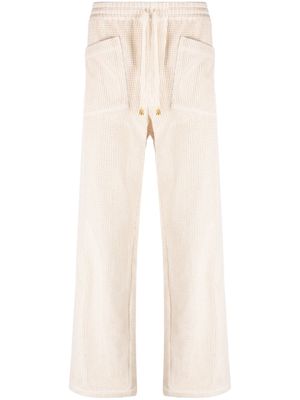 SIEDRES open-knit straight-leg trousers - Neutrals