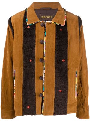 SIEDRES striped patchwork shirt jacket - Brown