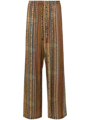 SIEDRES striped twill trousers - Brown