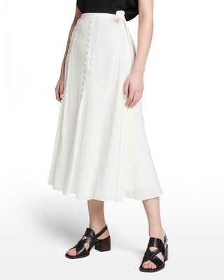 Siggit Lace-Inset Midi Skirt