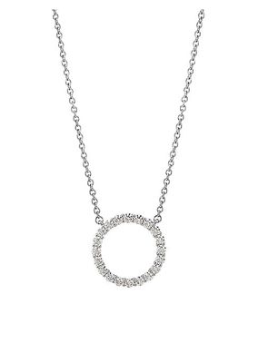 Signature 18K White Gold & Diamond Medium Circle Pendant Necklace