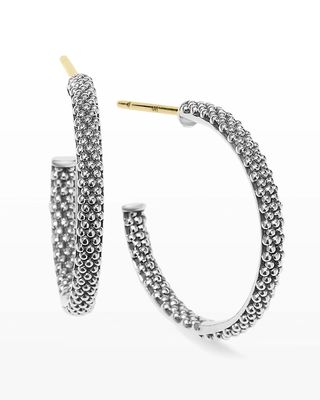 Signature Caviar Hoop Earrings, 25mm