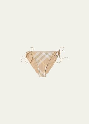 Signature Check Tie Bikini Bottoms