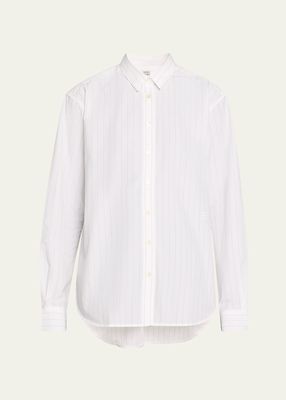 Signature Cotton Pinstripe Button-Front Shirt