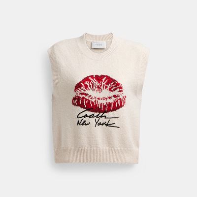 Signature Kiss Print Sweater Vest
