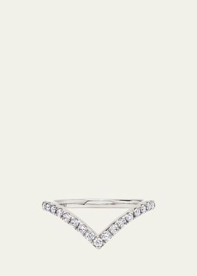 Signature Lab Created/VRAI Created Diamond V Band Ring in 18K White Gold