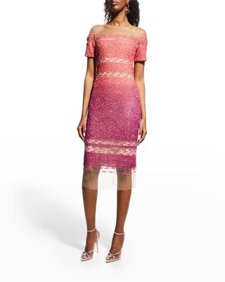 Signature Sequin Ombre Cocktail Dress