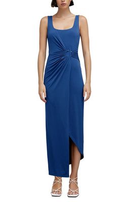 Significant Other Audrey Gathered Asymmetric Dress in Indigo