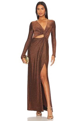 Significant Other Kyla Long Sleeve Dress in Metallic Bronze