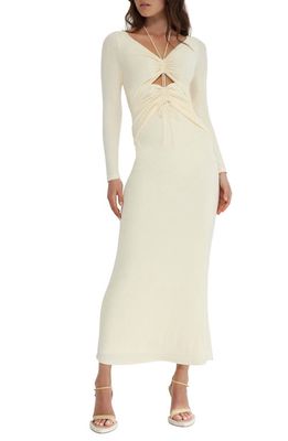 Significant Other Marie Long Sleeve Cutout Maxi Dress in Butter