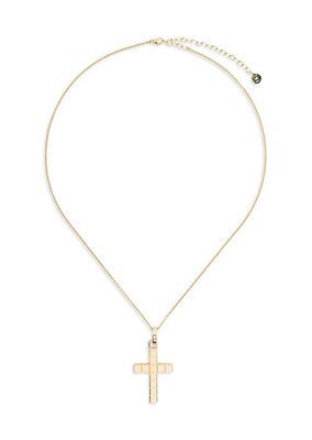 Signore 18K-Gold-Plated Cross Pendant Necklace