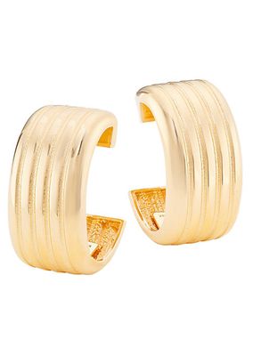 Signore 18K-Gold-Plated Oval Hoop Earrings