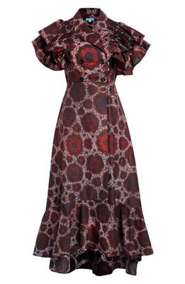 SIKA Tima Cotton Blazer Dress in Abstract Red