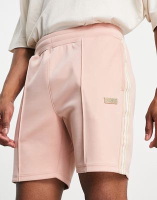 SikSilk Infinite pleated shorts in pale pink with side stripe