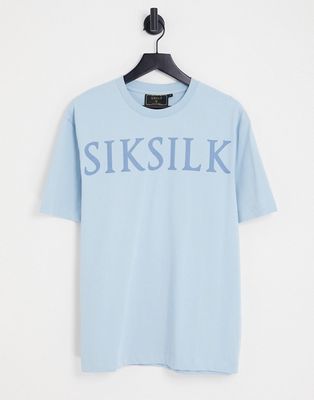 SikSilk oversized T-shirt in in blue - part of a set