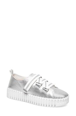 Silent D Brightery Leather Sneaker in Silver Leather