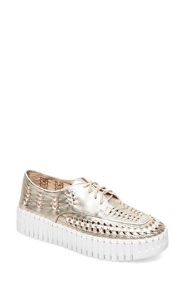 Silent D Brodies Sneaker in Pale Gold/White Leather