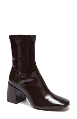 Silent D Carina Square Toe Bootie in Chocolate Patent