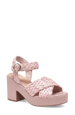Silent D Charcha Raffia Platform Sandal in Pale Pink
