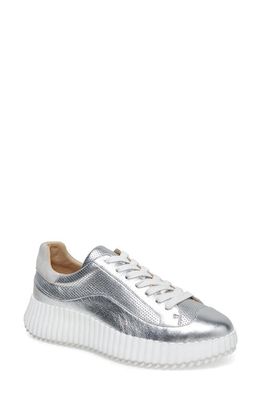 Silent D Clodette Sneaker in Pale Silver Leather