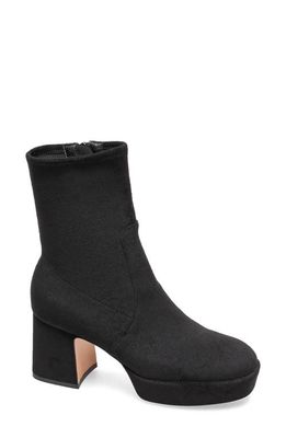 Silent D Otto Platform Bootie in Black Stretch