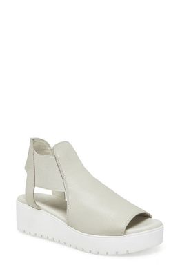 Silent D Ozie Leather Wedge Sandal in Grey Leather