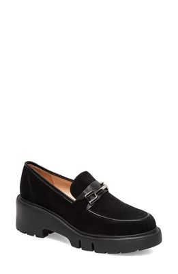 Silent D Xaxi Platform Loafer in Black Leather