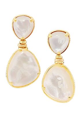 Silia 24K-Gold-Plated & Mother-Of-Pearl Drop Earrings
