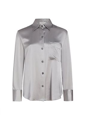 Silk Button-Front Shirt